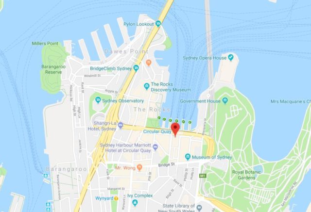 Map of Circular Quay Sydney