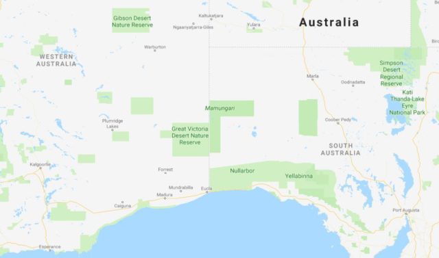 Map of Great Victoria Desert Australia