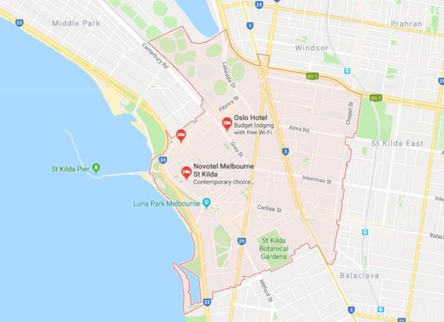 Map of St Kilda Melbourne