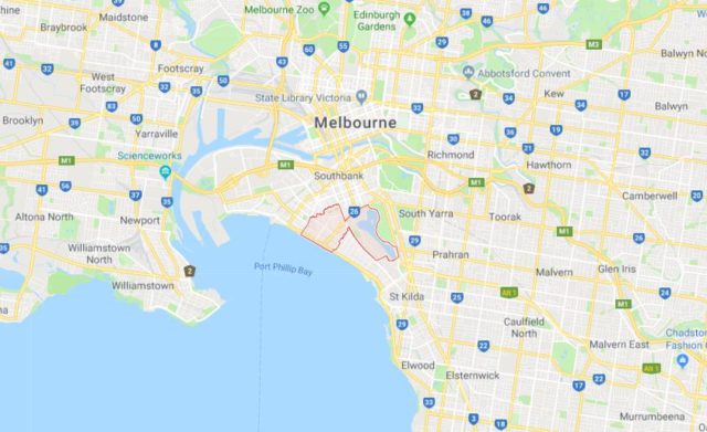 Location of Albert Park on map of Melbourne