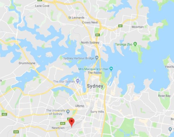 Location of Aurora Place on map of Sydney