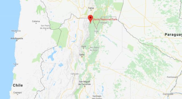Where is Baritu National Park located on map of Salta