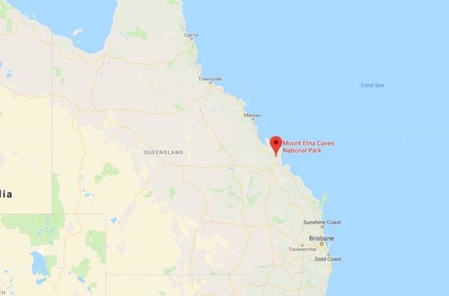 Where is Mount Etna Caves National Park located on map of Queensland