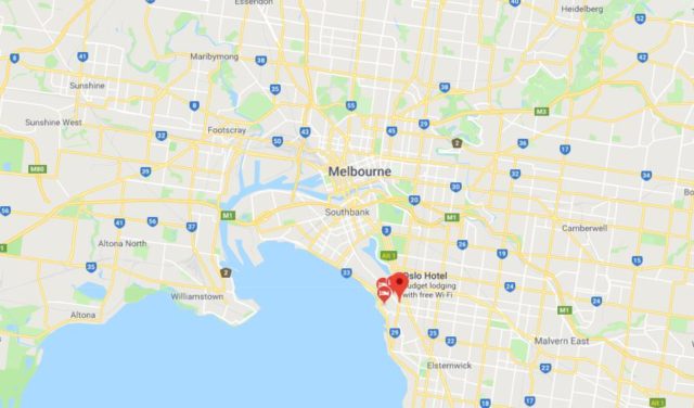Location of St Kilda on map of Melbourne