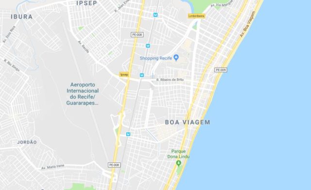 Map of Boa Viagem Beach Recife
