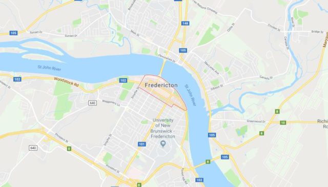 Map of Fredericton Canada