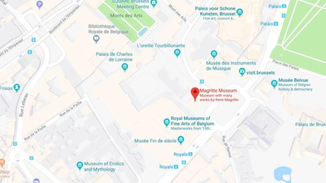 Map of Magritte Museum Brussels
