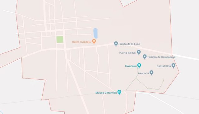 Map of Tiwanaku Bolivia