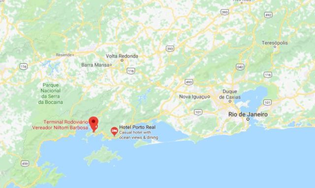 Where is Angra dos Reis located on map of Rio de Janeiro