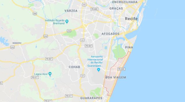 Where is Boa Viagem Beach located on map of Recife