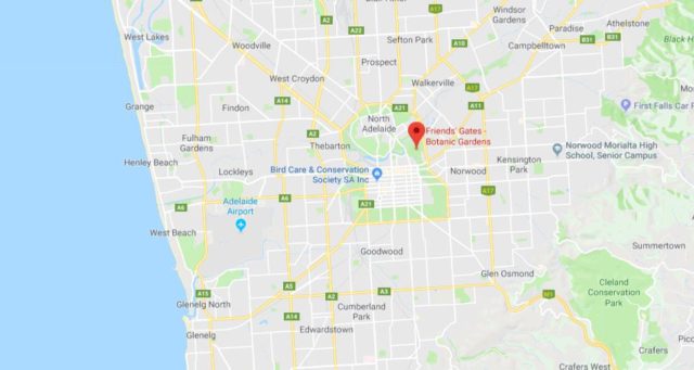 Where is Botanic Garden located on map of Adelaide