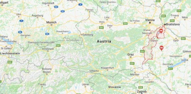 Where is Burgenland located on map of Austria