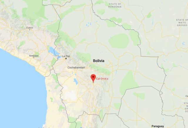 Where is Cal Orcko located on map of Bolivia