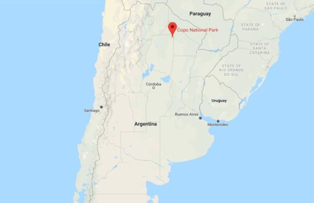 Where is Copo National Park located on map of Argentina