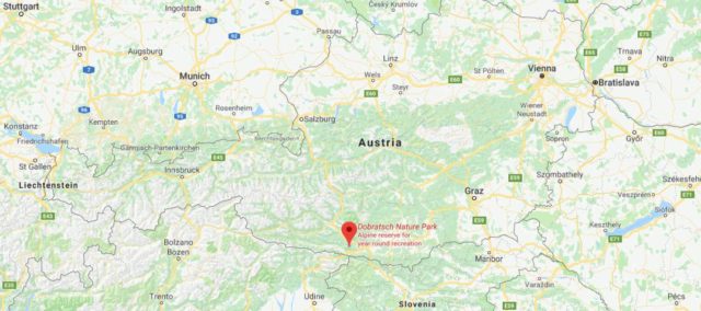 Where is Dobratsch Nature Park located on map of Austria