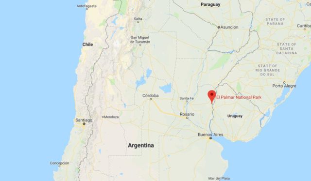 Where is El Palmar National Park located on map of Argentina