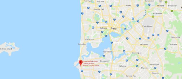 Where is Fremantle Prison located on map of Perth