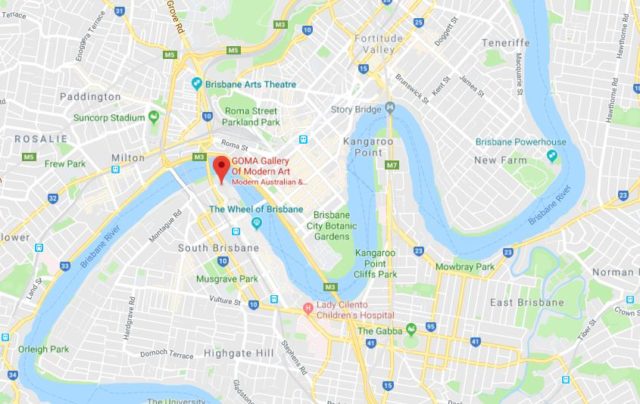 Where is GOMA located on map of Brisbane