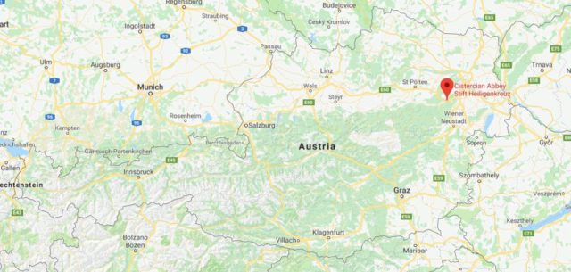 Where is Heiligenkreuz Abbey located on map of Austria