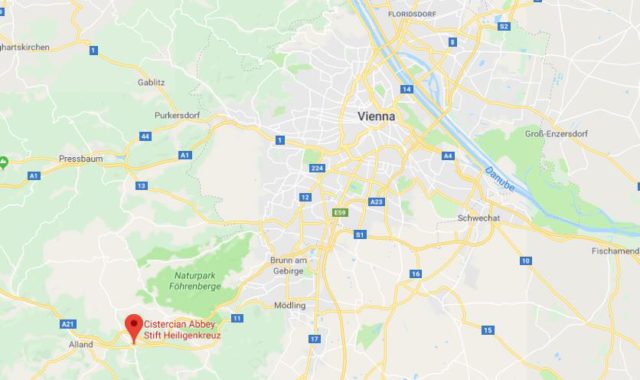 Where is Heiligenkreuz Abbey located on map of Vienna