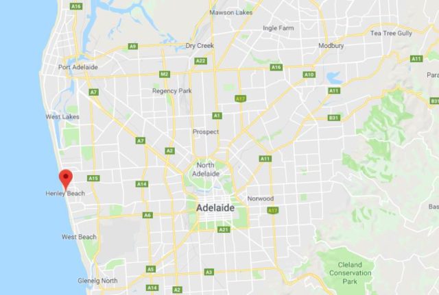 Where is Henley Beach located on map of Adelaide