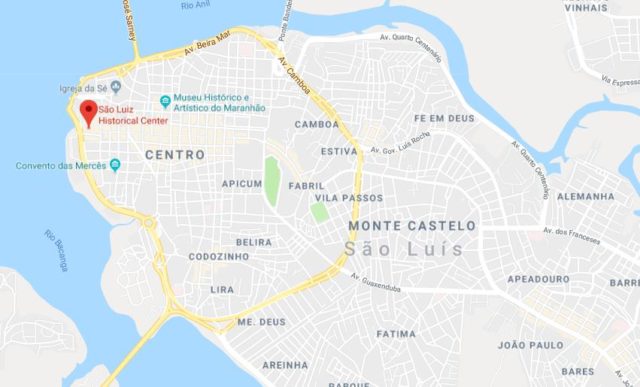 Where is Historic Centre located on map of São Luis