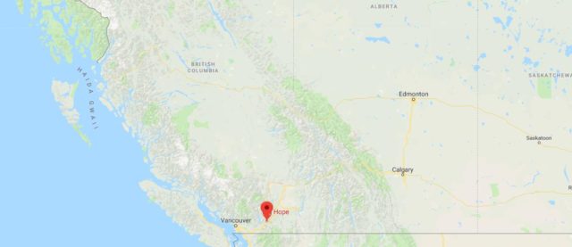 Where is Hope located on map of West Canada