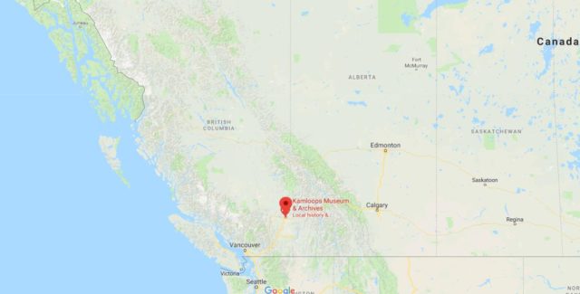 Where is Kamloops located on map of West Canada