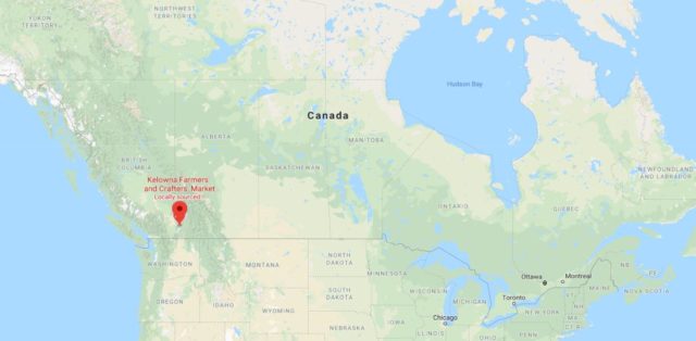 Where is Kelowna located on map of Canada