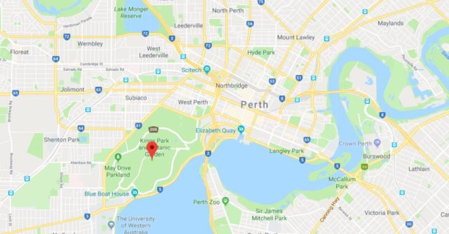 Where is Kings Park located on map of Perth