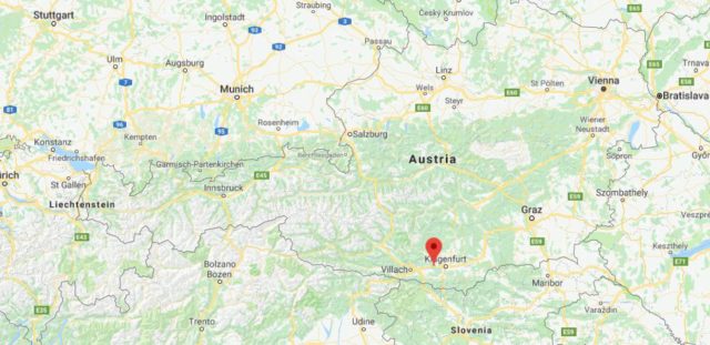 Where is Lake Worthersee located on map of Austria