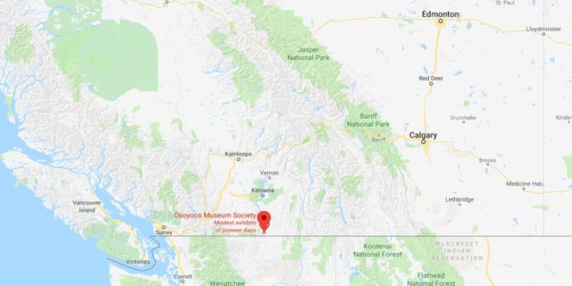 Where is Osoyoos located on map of West Canada