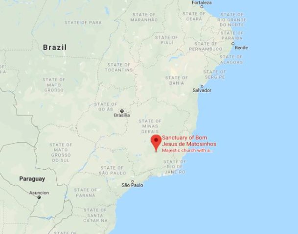 Where is Sanctuary of Bom Jesus located on map of Brazil