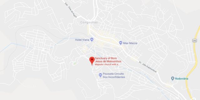 Where is Sanctuary of Bom Jesus located on map of Congonhas