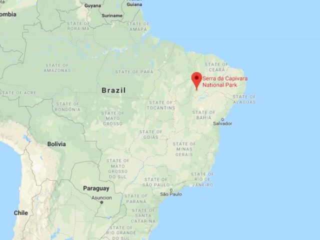 Where is Serra da Capivara National Park located on map of Brazil