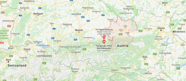 Where is Upper Austria located on map of Austria