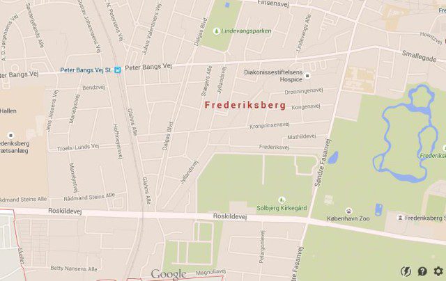 Map of Frederiksberg Denmark