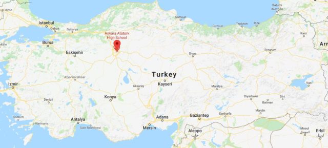 Where is Ankara located on map of Turkey