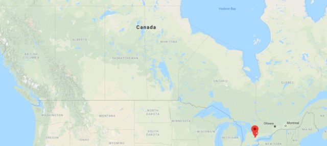 Where is Brampton located on map of Canada