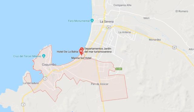 Where is Coquimbo located on map of La Serena