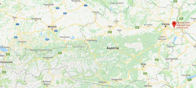 Where is Danube Auen National Park located on map of Austria