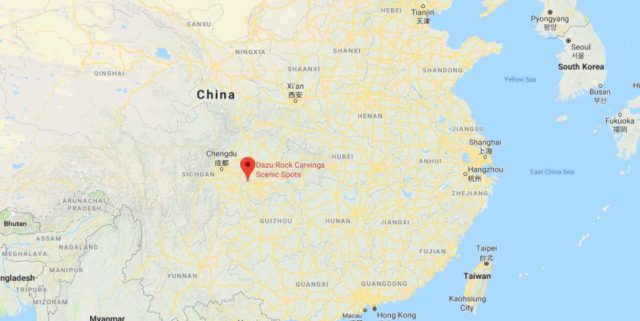 Where is Dazu Rock Carvings Site located on map of China