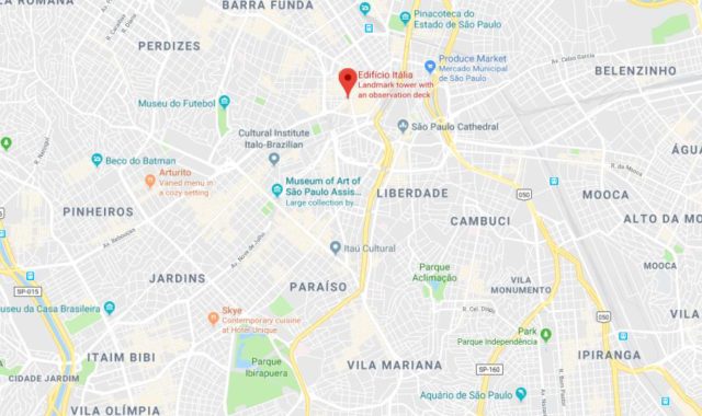 Where is Edificio Itália located on map of São Paulo