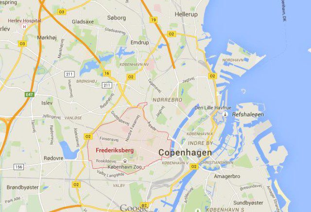 Where is Frederiksberg located on map of Copenhagen