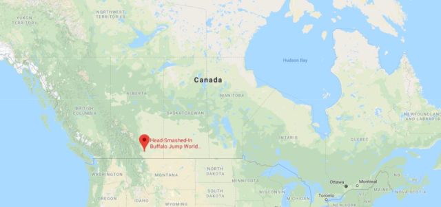 Where is Head Smashed in Buffalo Jump ocated on map of Canada