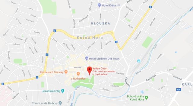 Where is Italian Court located on map of Kutna Hora