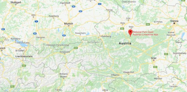 Where is Kalkalpen National Park located on map of Austria