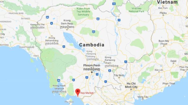 Where is Kep located on map of Cambodia