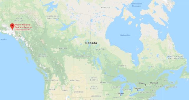 Where is Kluane National Park located on map of Canada