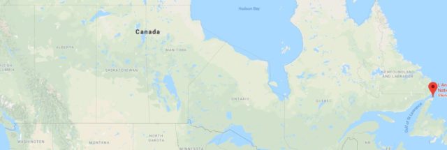 Where is L'Anse Aux Meadows located on map of Canada